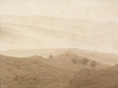 Mountain Landscape Near Teplitz by Caspar David Friedrich
